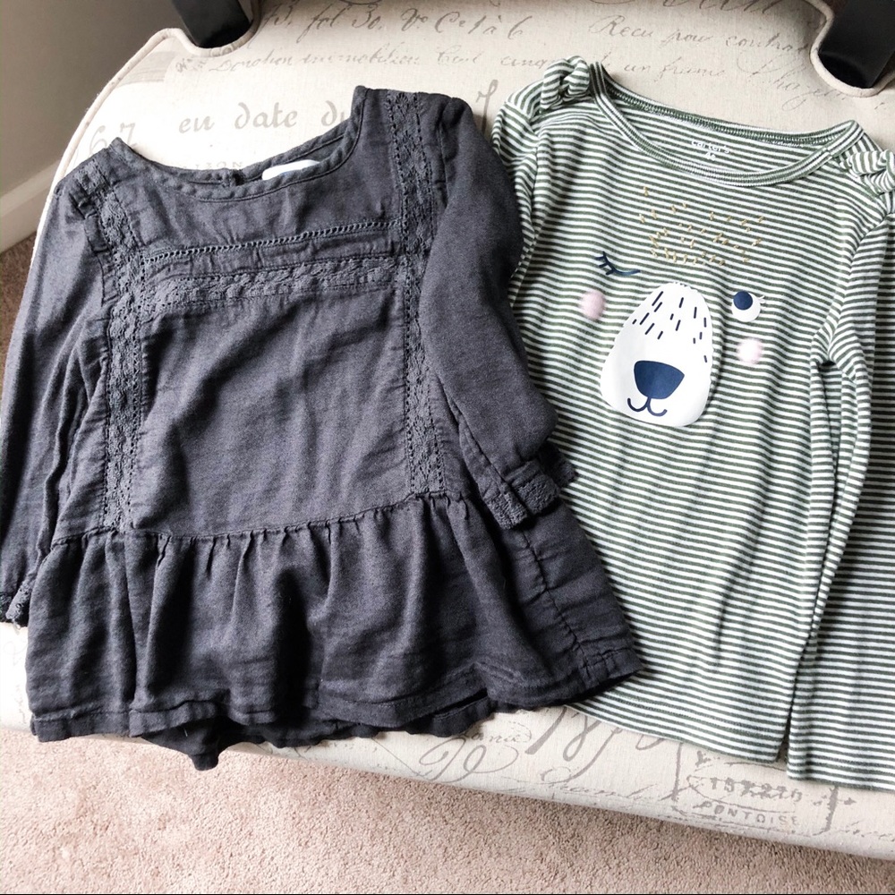 2 Toddler Girl long sleeve tees